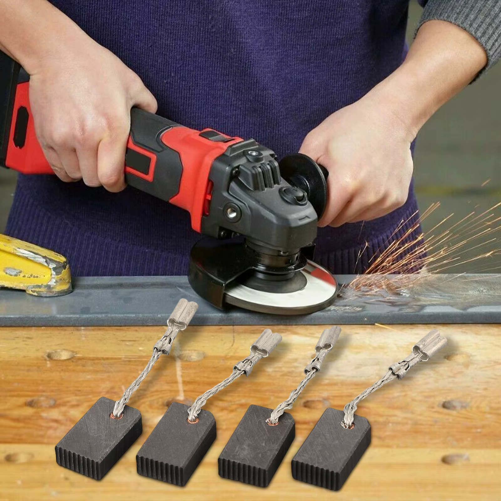 4 brosses en carbone pour meuleuse d'angle Metabo WQ 1400WQ 1000WQ
