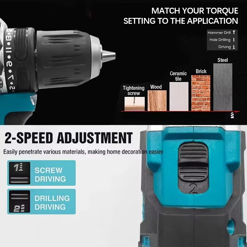 Perceuse-visseuse sans fil Makita DDF487 18V, outil électrique sans balais, compatible avec le système de batterie Makita 18V
