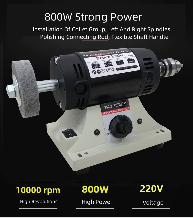Meuleuse de banc électrique haute puissance 220V 800W pour le travail du bois