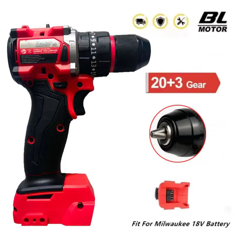 Pour Milwaukee 18V batterie perceuse électrique sans brosse 20 + 3 couple