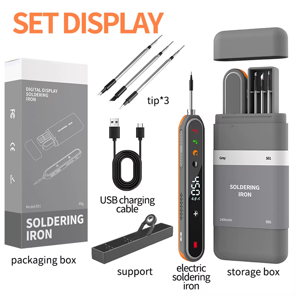 Kit de fer à souder électrique numérique USB multifonctionnel intelligent 180-450 ℃ Fer