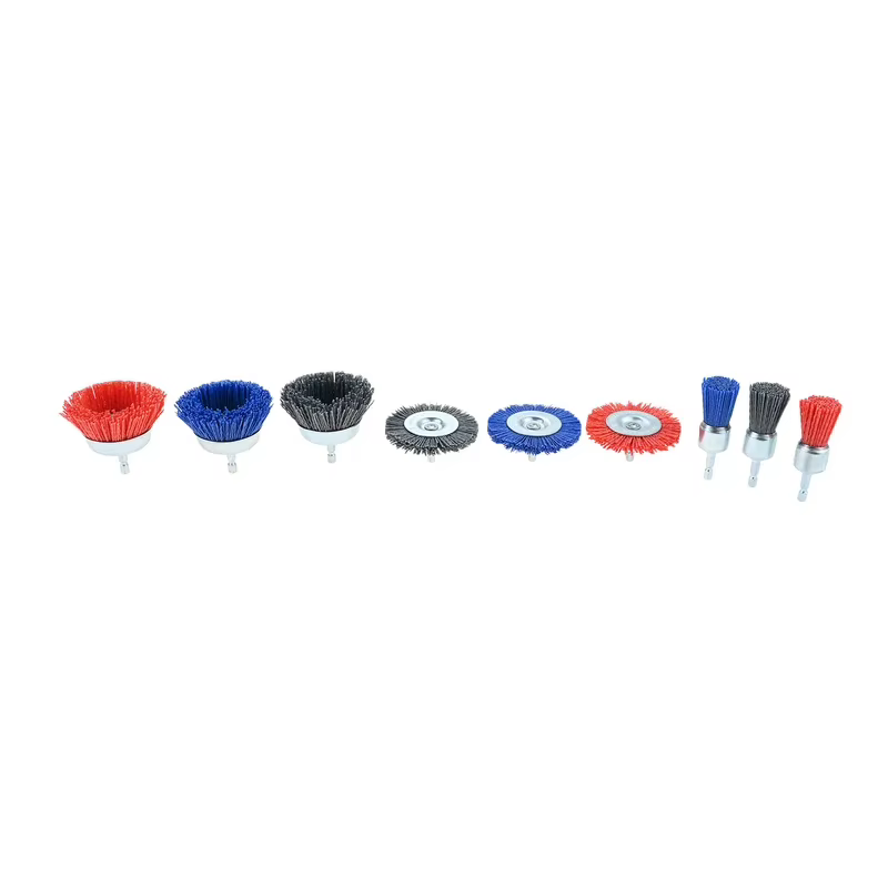 Lot de 9 brosses métalliques abrasives pour perceuse