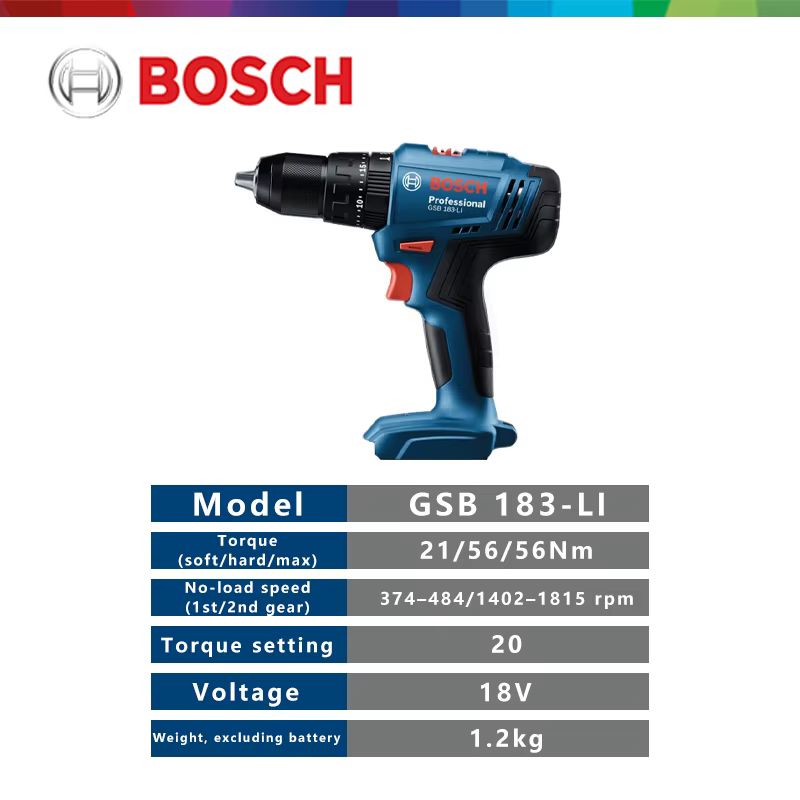 BOSCH GSR183 Li perceuse électrique sans brosse 18V pilote domestique
