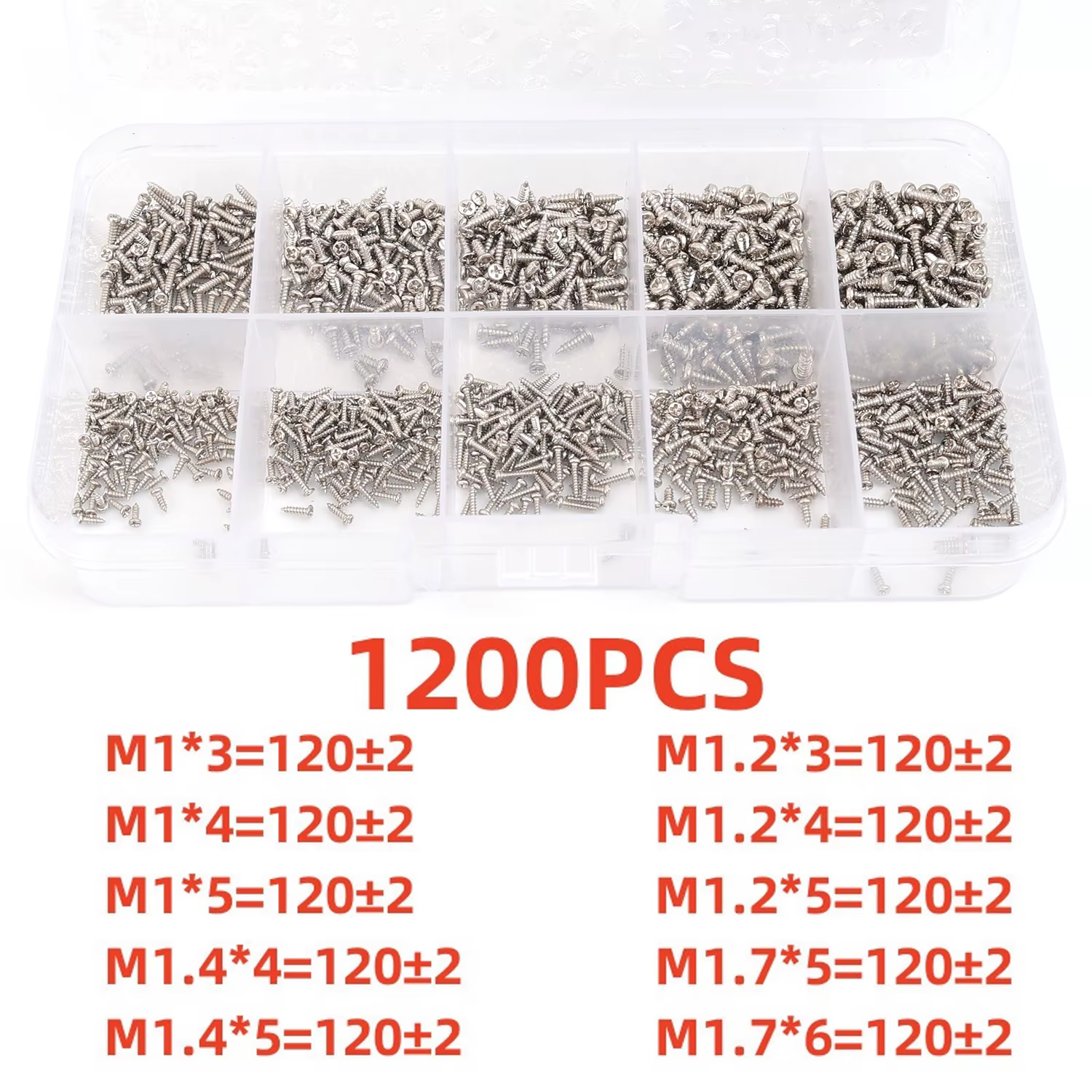 Mini jeu de vis à bois autotaraudeuses M1/M1.2/M1.4/M1.7
