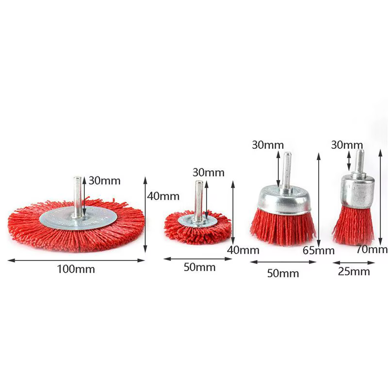 Kit de brosses en nylon abrasives AA81-8 pièces pour outil rotatif avec tige de 1/4 pouce