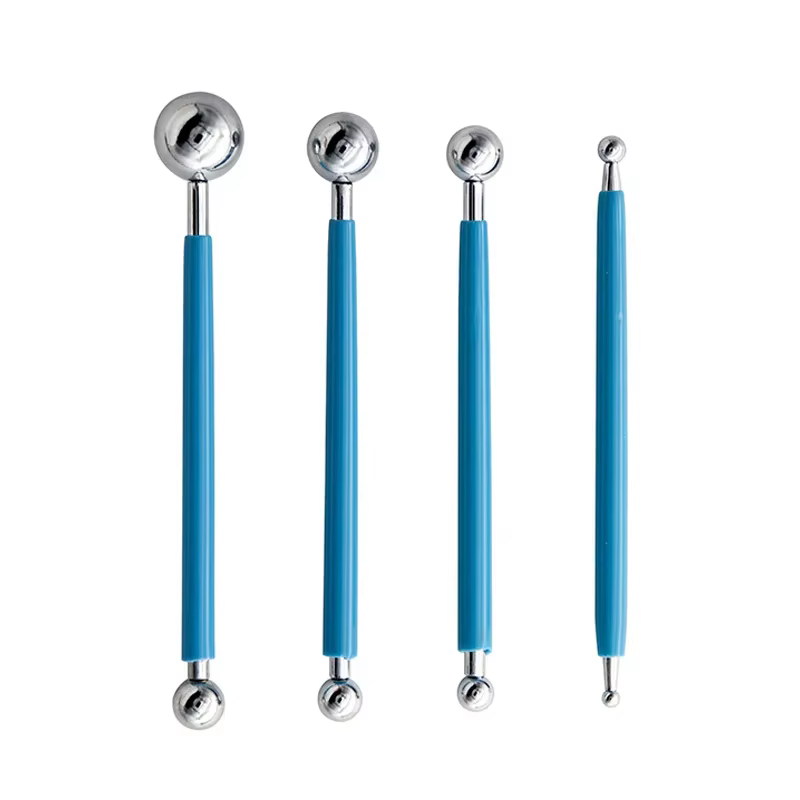 Outils de sculpture en acier inoxydable pour la marijuana, ensemble d'outils de sculpture en argile polymère, forme de boule à double extrémité, outil de moulage moulé