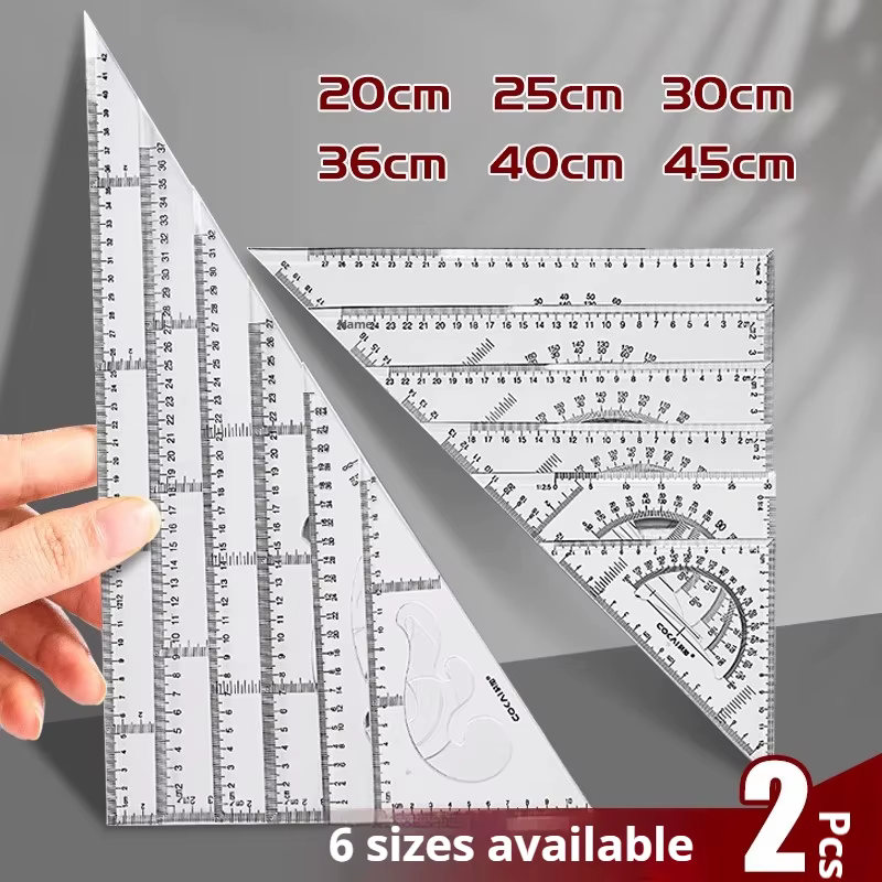 Règle triangulaire multifonctionnelle 18/22/27/32/37/42CM