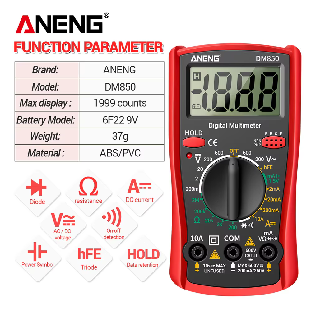 Multimètre numérique portable ANENG DM850