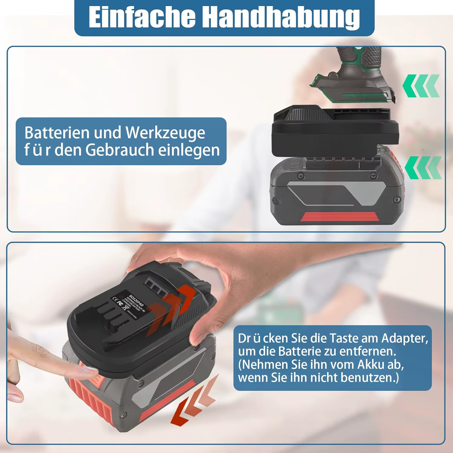 Adaptateur de batterie pour Bosch To for Parkside BOS20PAR