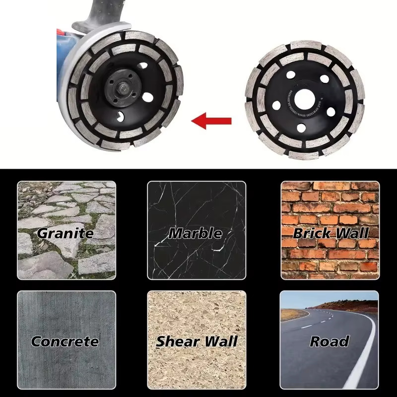 Meules diamantées turbo de 100/125 mm pour béton