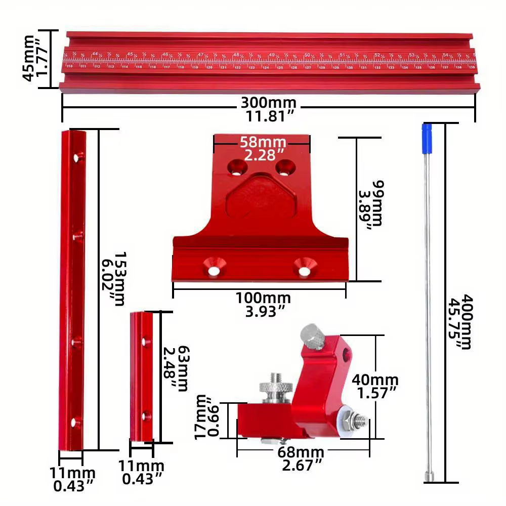 Système de rail de guidage parallèle 2-en-1 pour scie à onglet