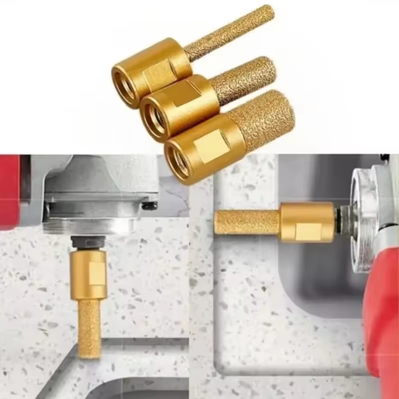 Tête de meulage diamantée M10 de 6, 10, 15 mm, scie cloche brasée, résistante à l'usure, pour meuleuse d'angle, polyvalente, haute performance