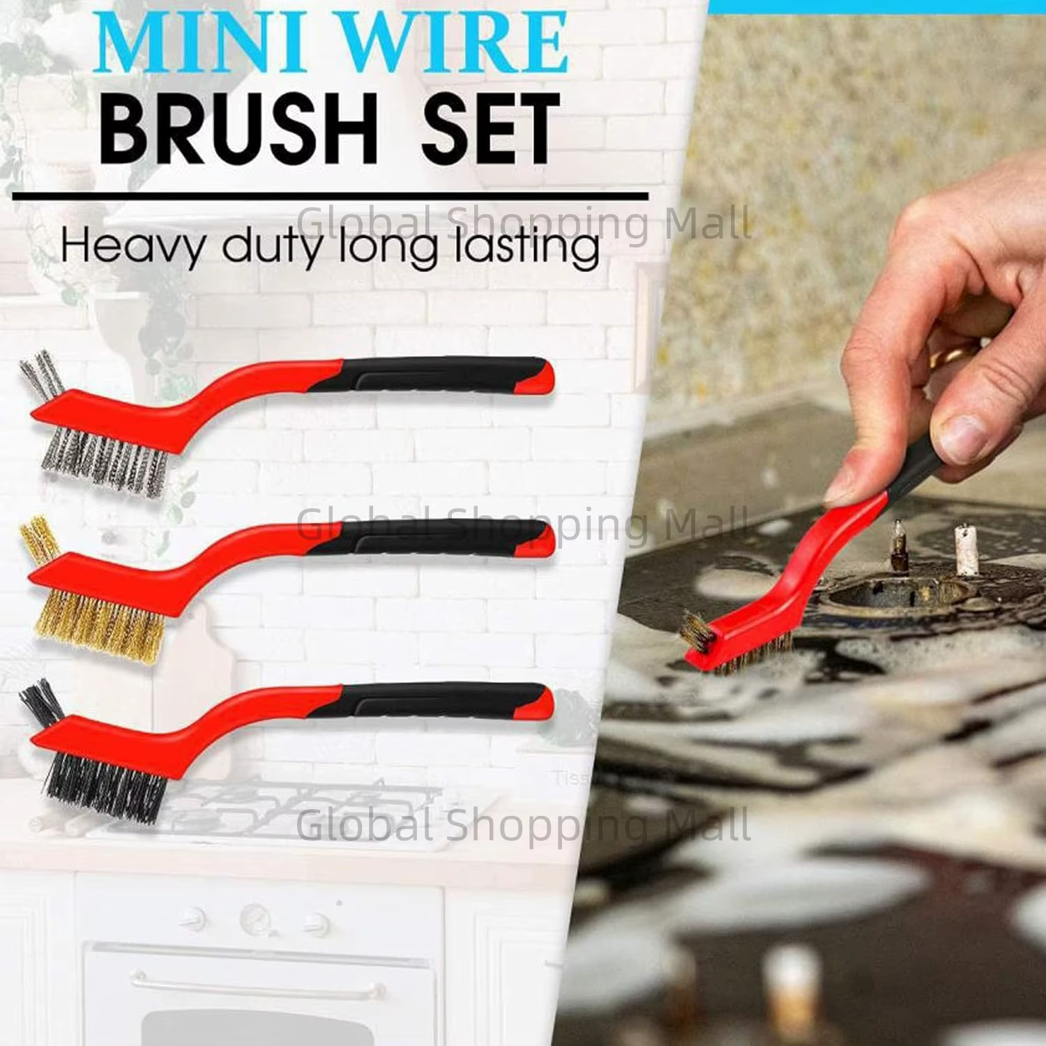 Brosse de nettoyage industrielle en laiton avec poignée incurvée