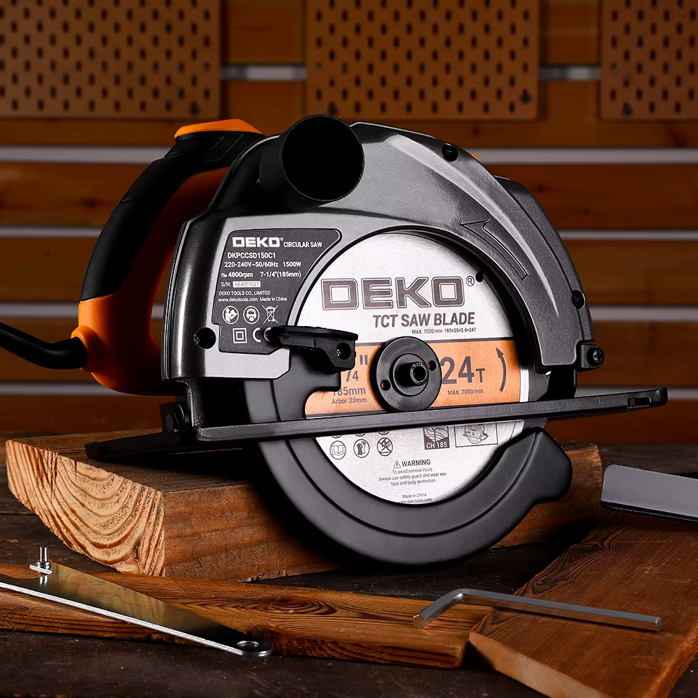 DEKO DKCS série scie circulaire électrique 185mm machine de découpe multifonctionnelle 1500W outil