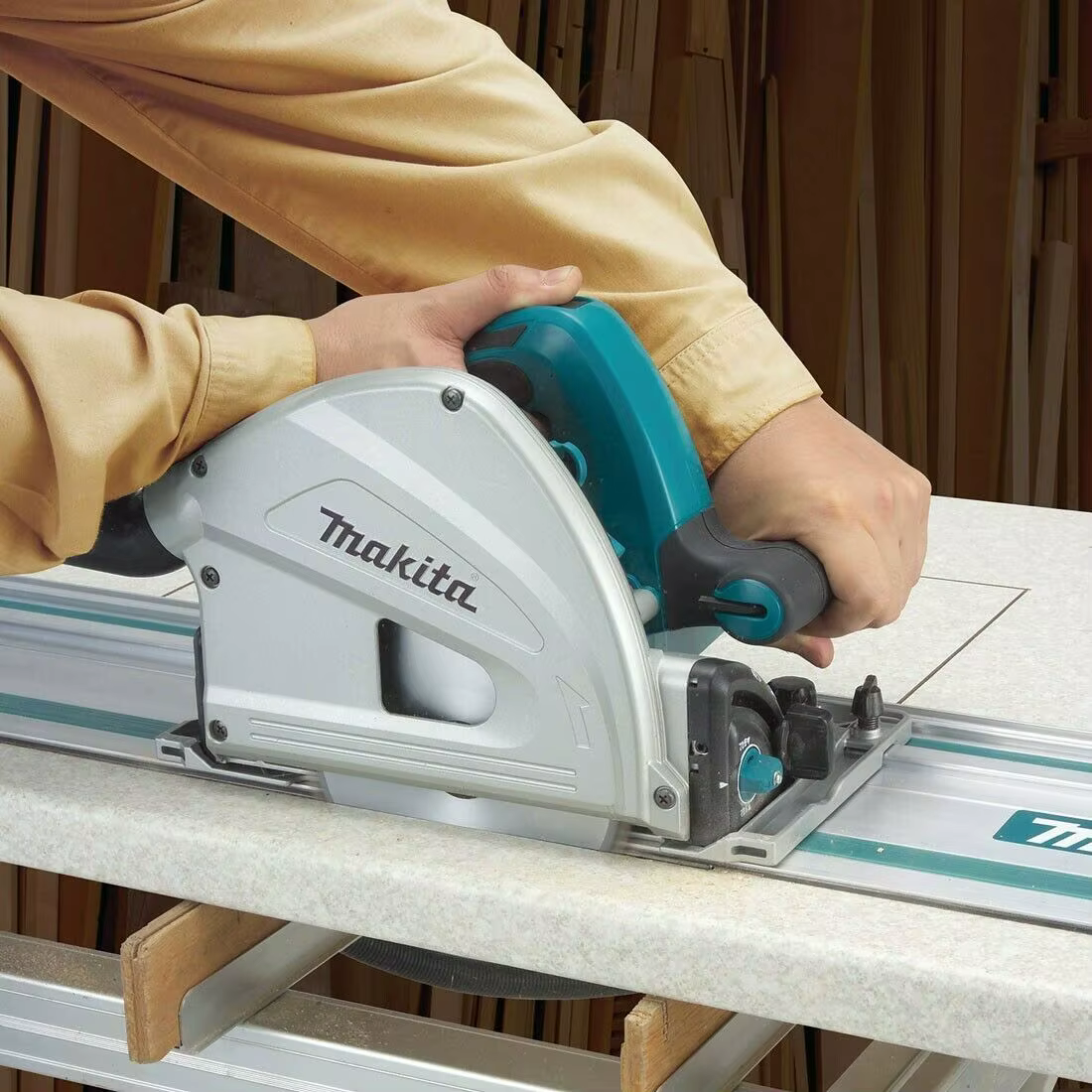 Rail de guidage pour scie plongeante Makita 199140-0 100cm 39" pour SP6000 GA5000X RP2301FC DSH680 RT0700C en aluminium