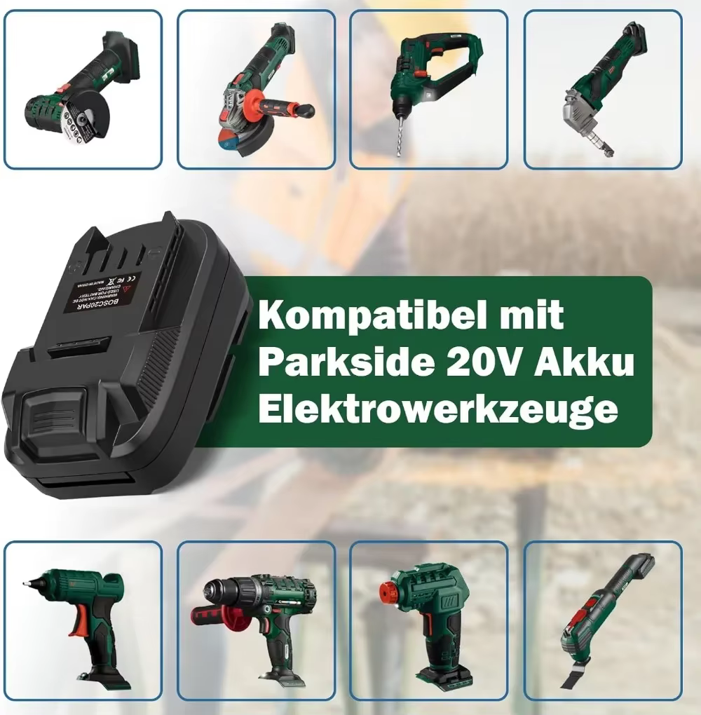Pour Bosch 18V batterie fonctionne pour adaptateur d'outil Parkside