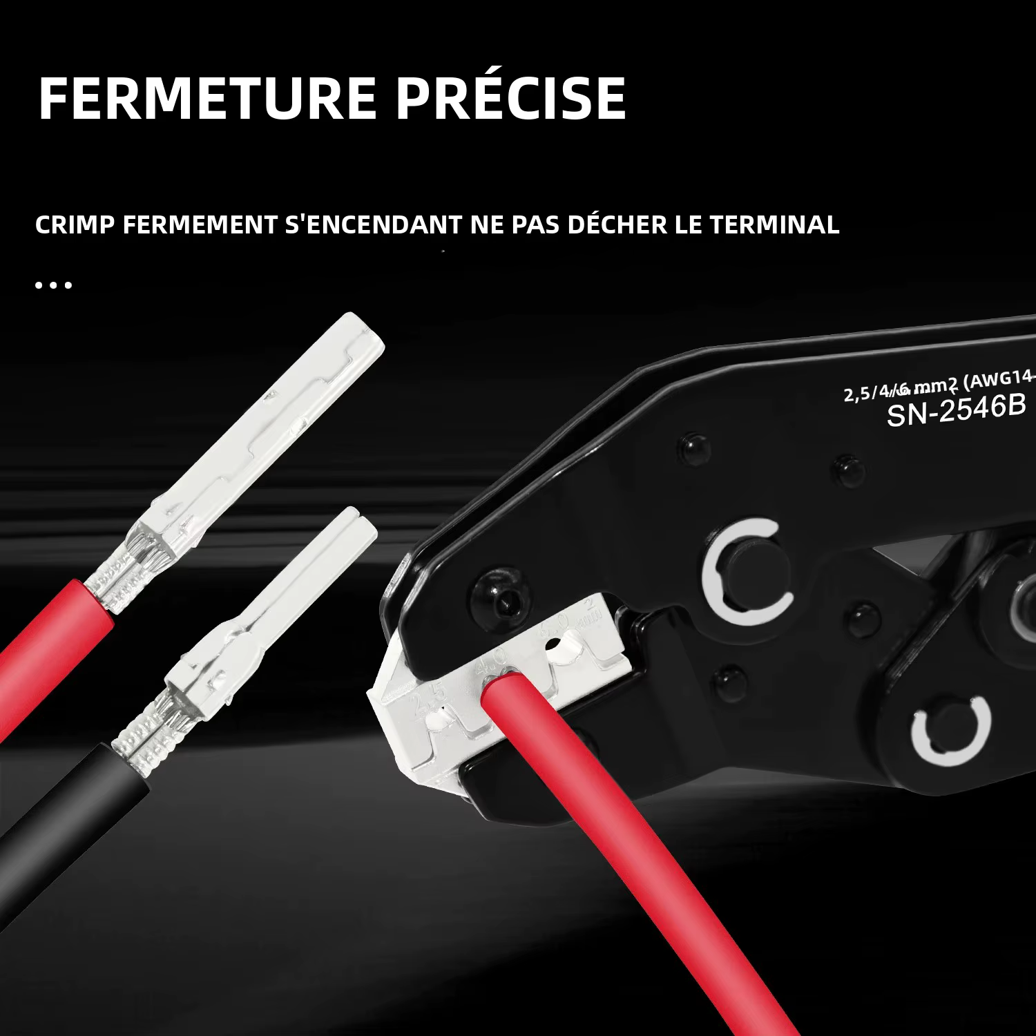 Pince à sertir pour fil solaire photovoltaïque SN-2546B