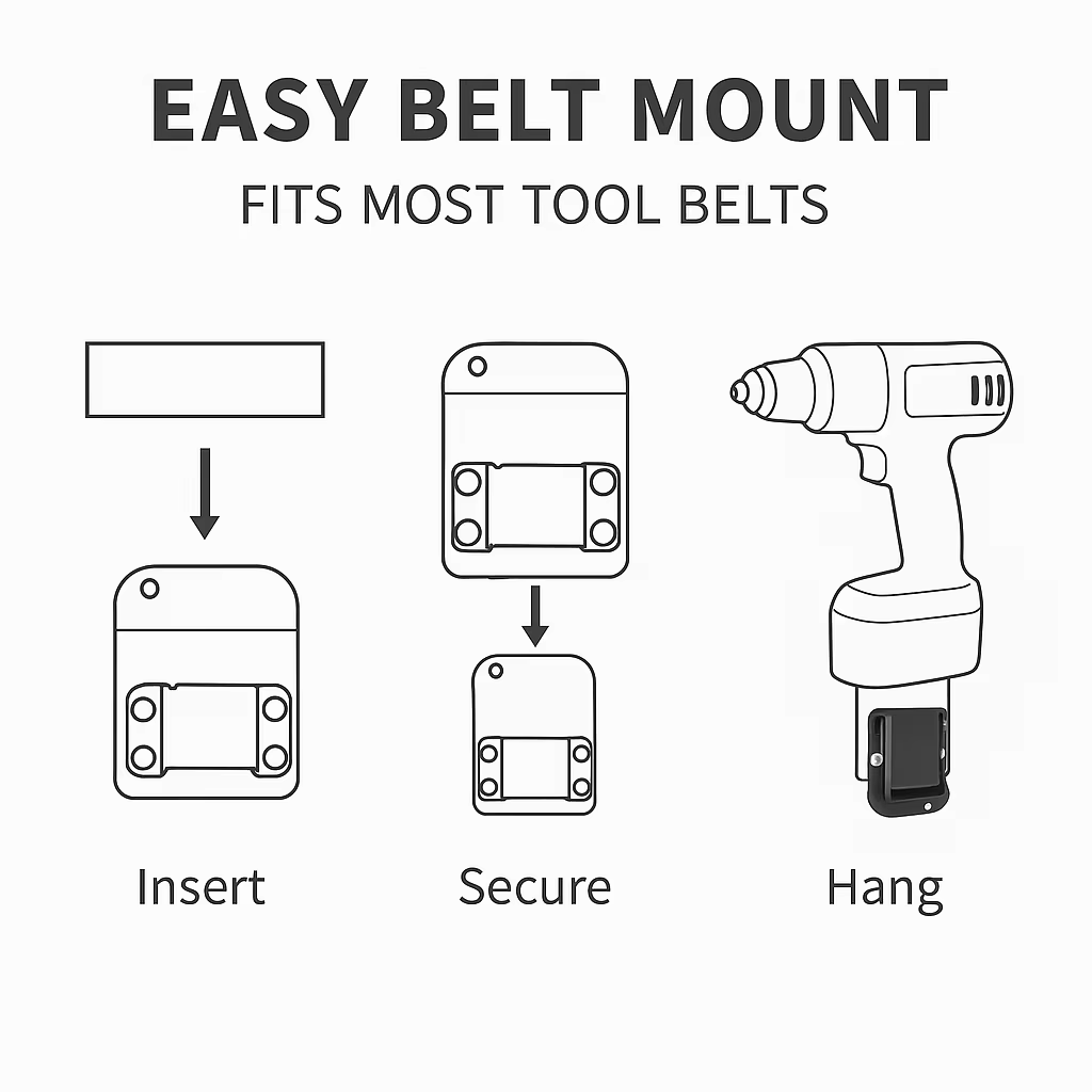Support de perceuse à ceinture à outils à clipser
