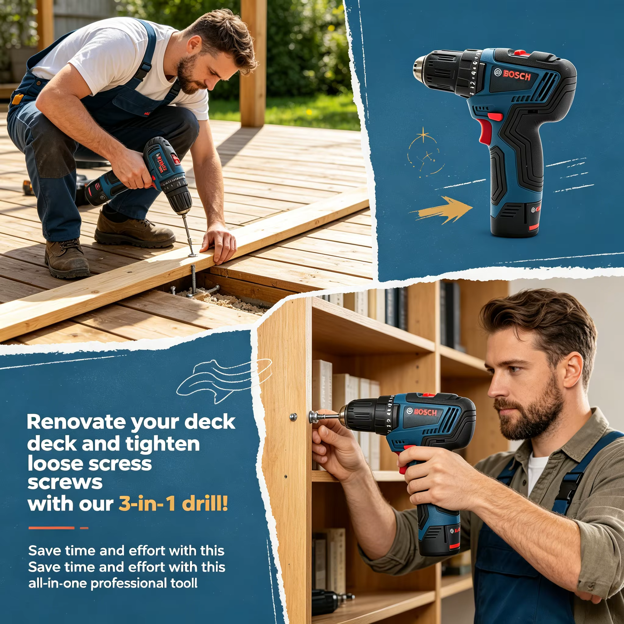 Perceuse électrique rechargeable Bosch 12V, poignée ergonomique, tournevis électrique, perçage précis pour atelier, projets de réparation quotidiens