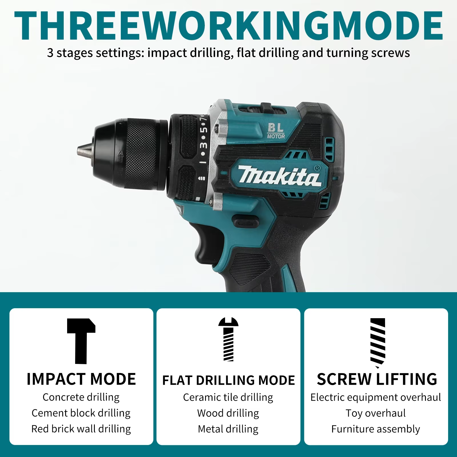 Perceuse à percussion Makita DDF487 pour usage domestique