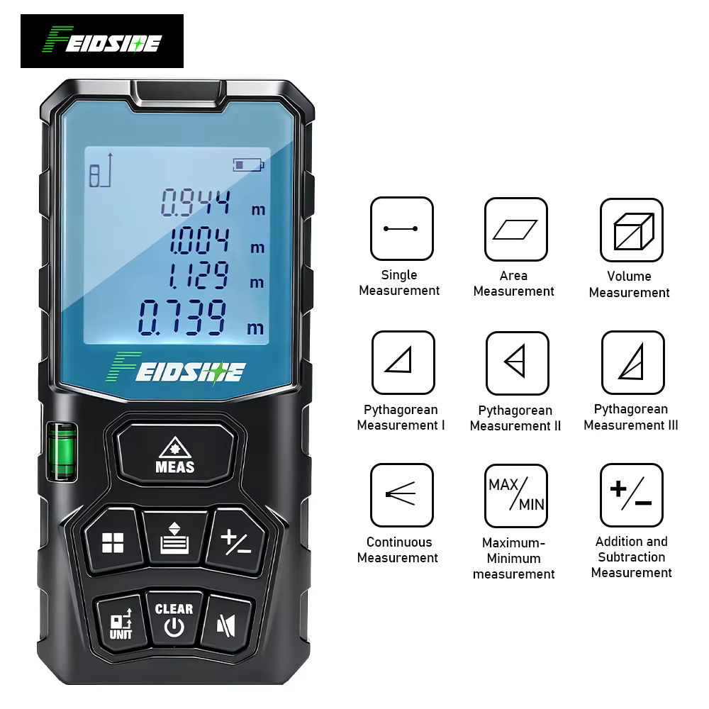 Télémètre laser portatif FEIDSIDE 50M/120M avec écran LCD
