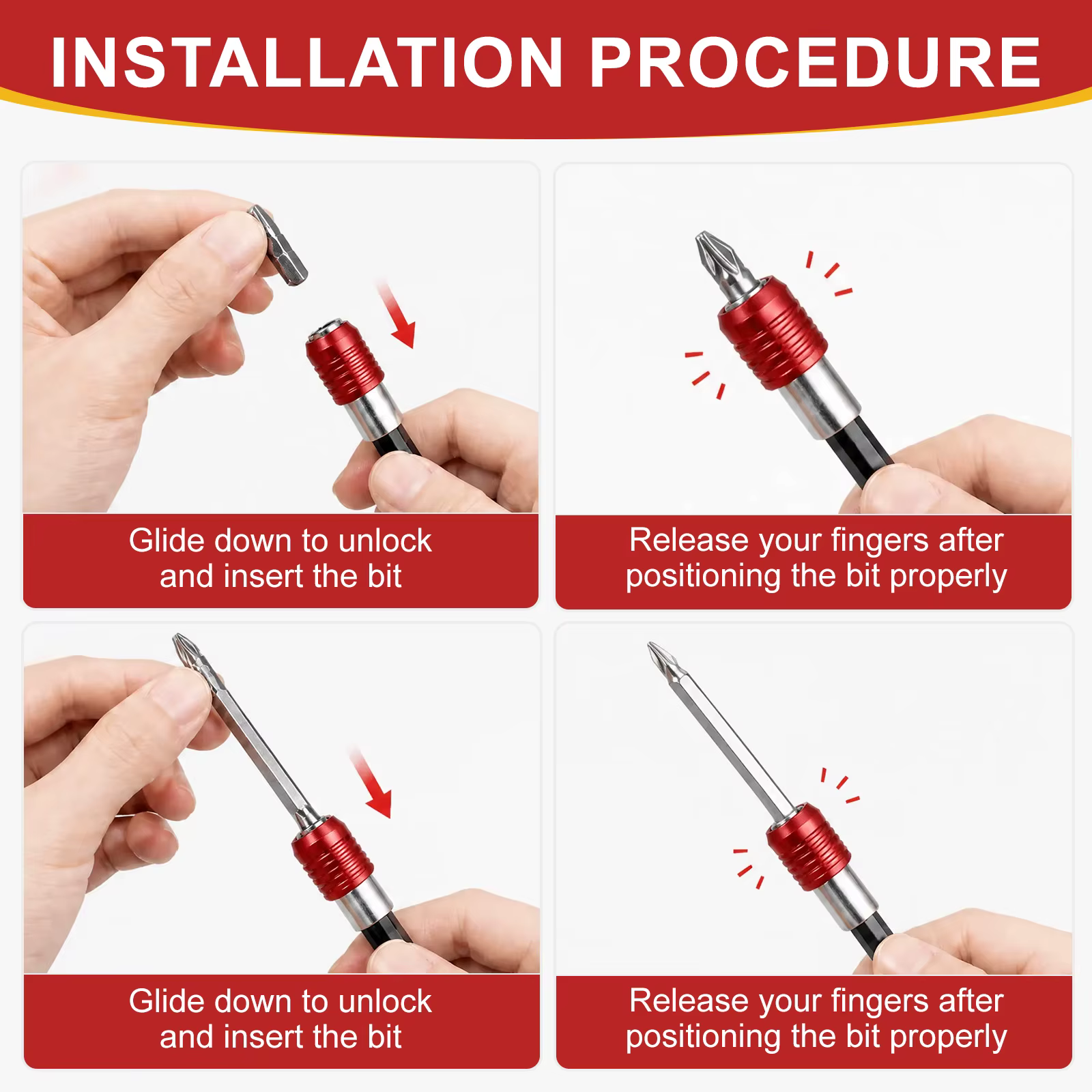 Kit d'extension magnétique pour embouts de perceuse