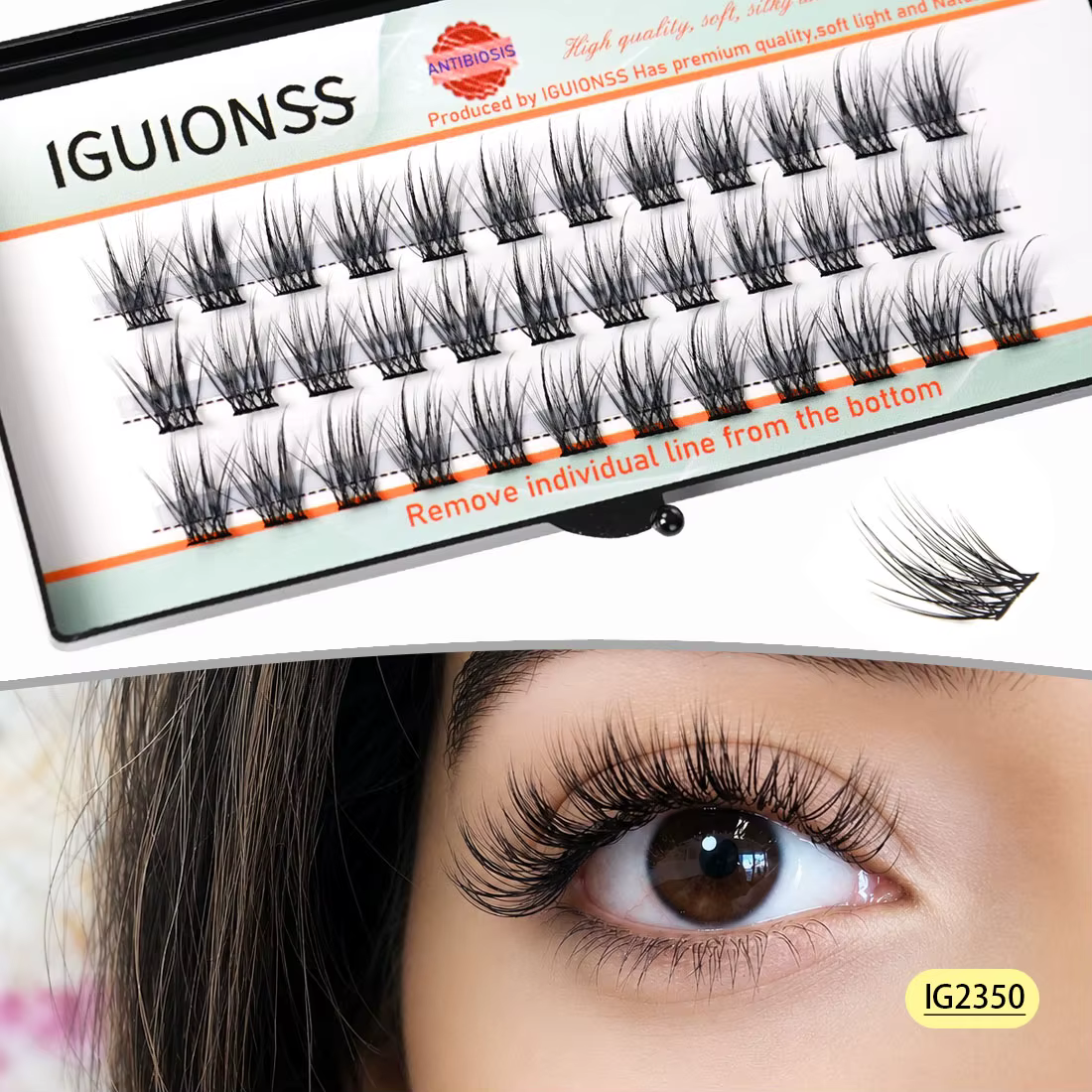 IGUIONSS Extension de faux cils segmentés bricolage outils de maquillage de cils individuels naturels cils doux faciles à utiliser
