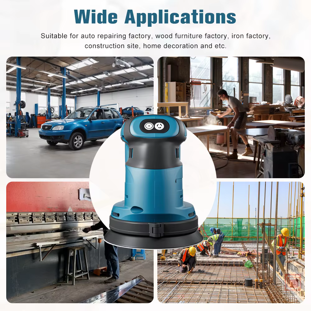 Ponceuse orbitale électrique sans fil 125 mm pour batterie Makita 18 V