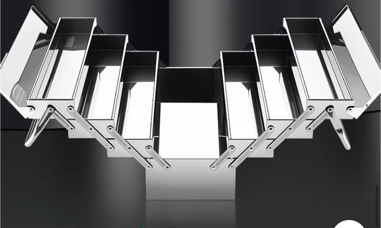 Boîte à outils en acier inoxydable à 4 couches