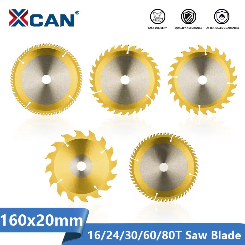 XCAN TCT disques de coupe 160mm lame de scie circulaire pour bois plastique acrylique