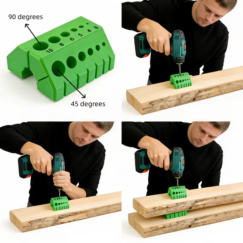 Portable 45 ° /90 ° Guide de perçage d'angle de précision avec échelle numérique pour perceuse électrique