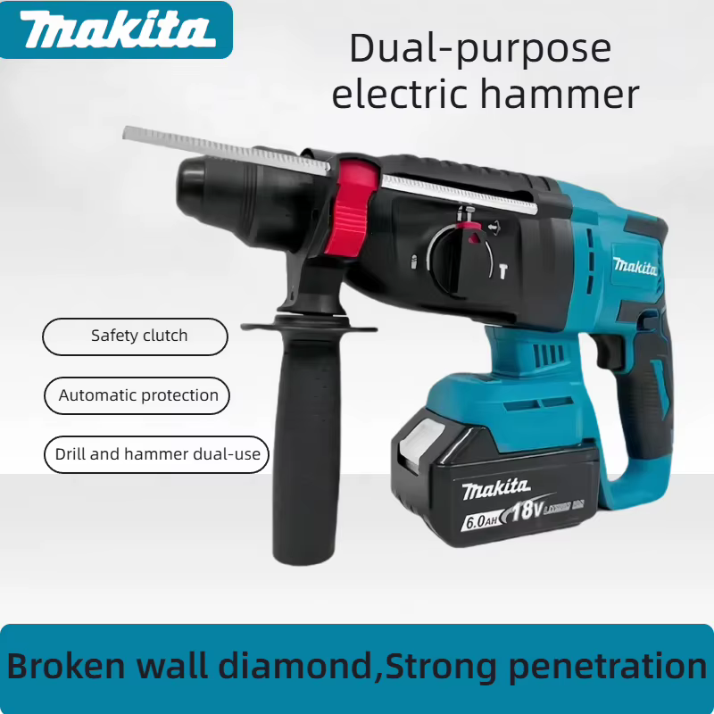 Makita Perceuse à percussion rotative sans fil 18V sans balais 26 mm - Outil électrique sans fil haute performance