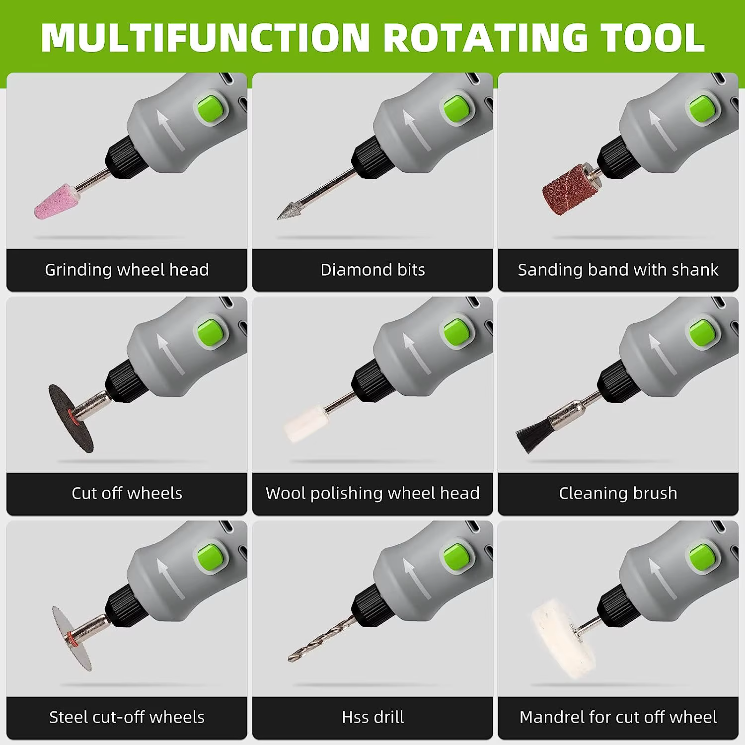 Perceuse électrique Die Grinder Graveur Polisseuse avec 4V Mini sans fil à distance Outils Set Kit pour Huepar