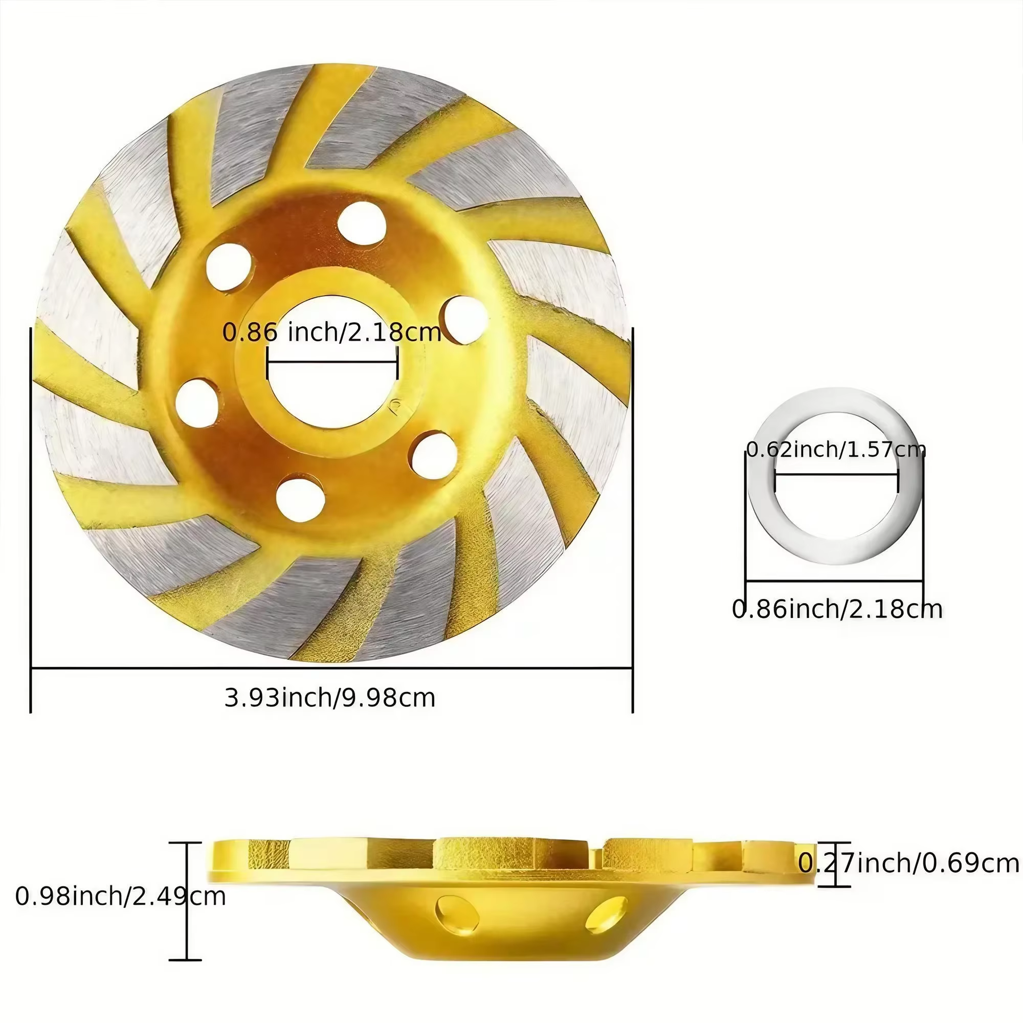 Meule en diamant Turbo pour béton de 4 pouces