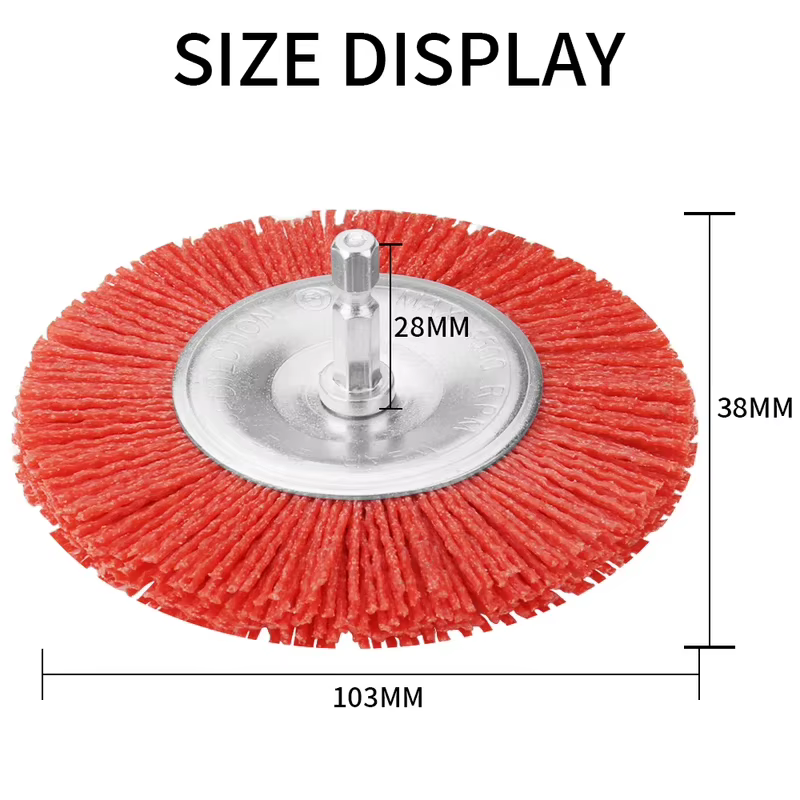 Brosse en nylon, brosse à fil abrasif pour perceuse