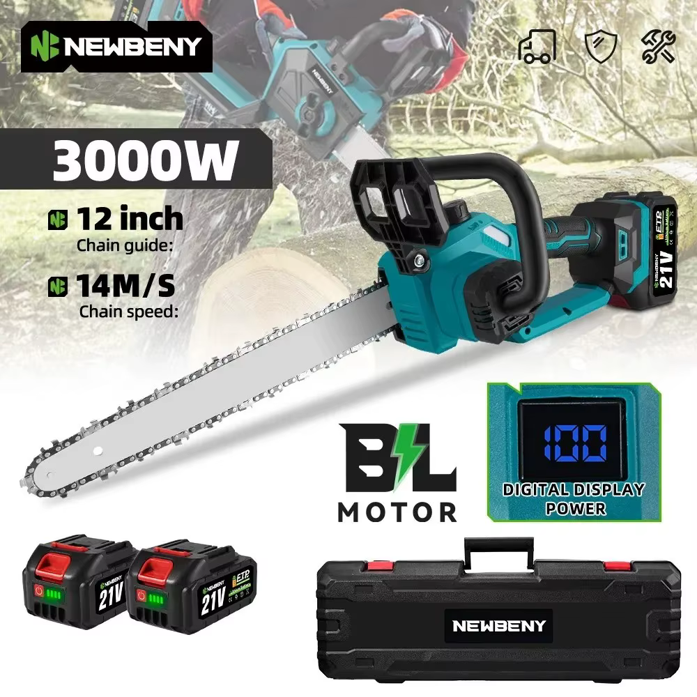 NEWBENY 12 pouces scie électrique sans brosse sans fil efficace jardin travail du bois outil