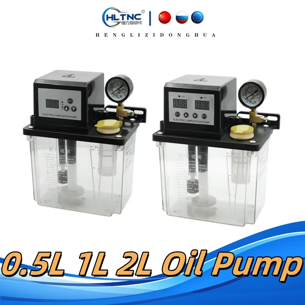 0.5L 1L 2L AC 110V 220V avec système de pompe de lubrification de jauge pompe de lubrification électromagnétique automatique sortie d'huile pour Machine-outil CNC
