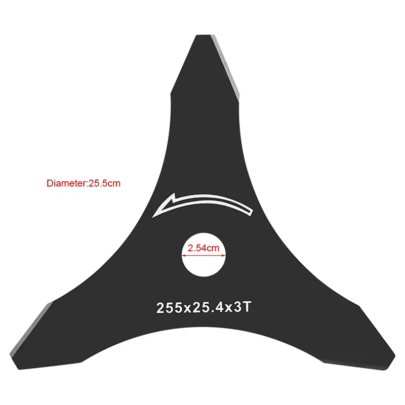 1 pièce Lame de rechange universelle 3 mm à 3 dents tranchantes pour débroussailleuses à tige droite