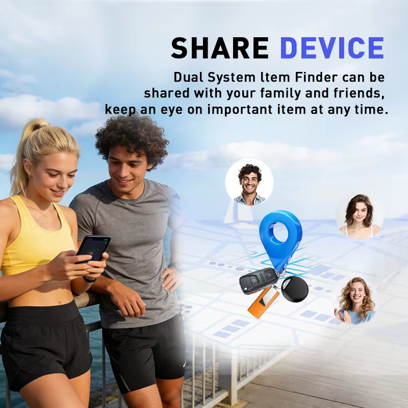 Traceur intelligent double système Android/iOS compatible avec Apple Find My et Google Find Hub – Localisation anti-perte pour iPhone et Xiaomi (GMS)