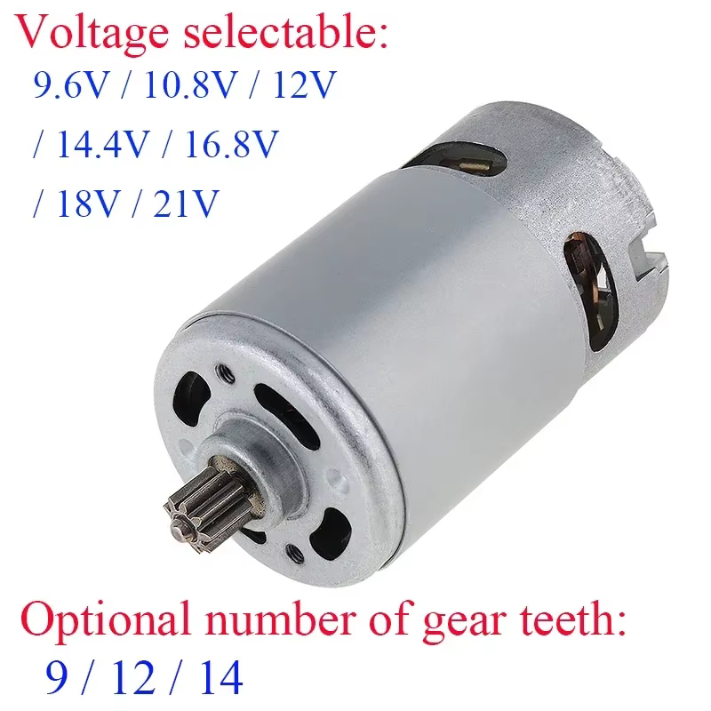Moteur à engrenages à courant continu RS-550 9.6V 12V 14.4V 16.8V 18V 21V pour Makita DeWalt pour Bosch pour perceuse électrique Milwaukee tournevis