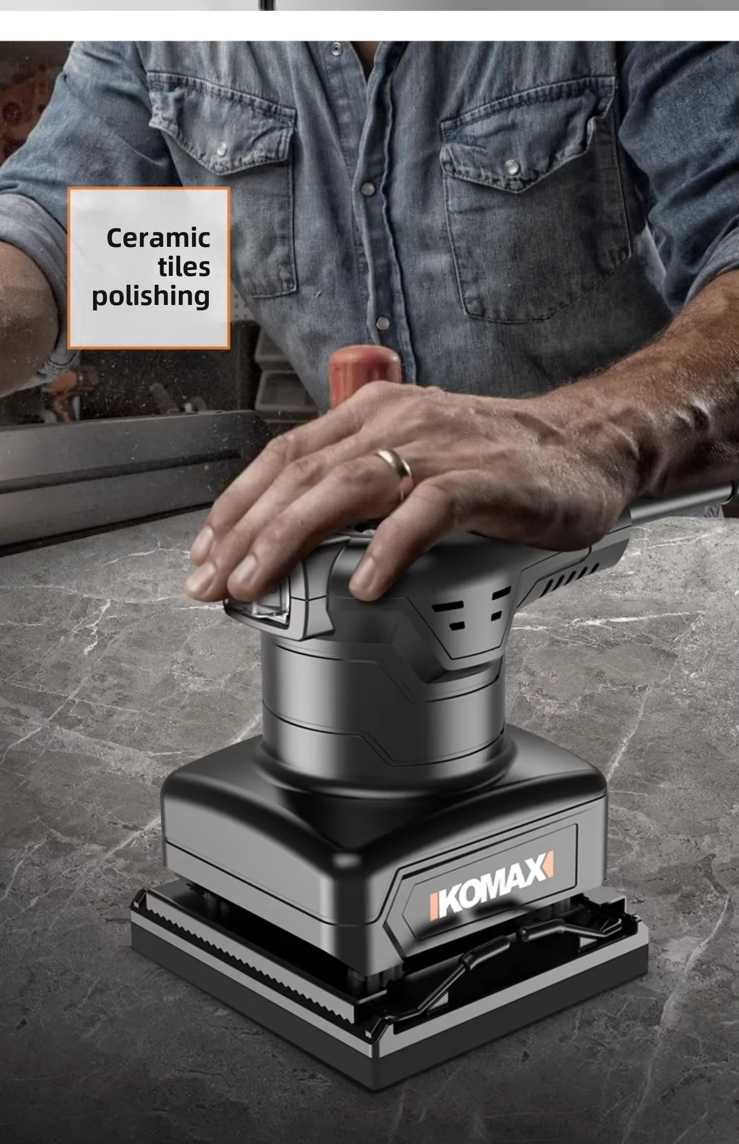 Ponceuse électrique efficace 220V pour le travail du bois et le polissage des sols avec système de dépoussiérage