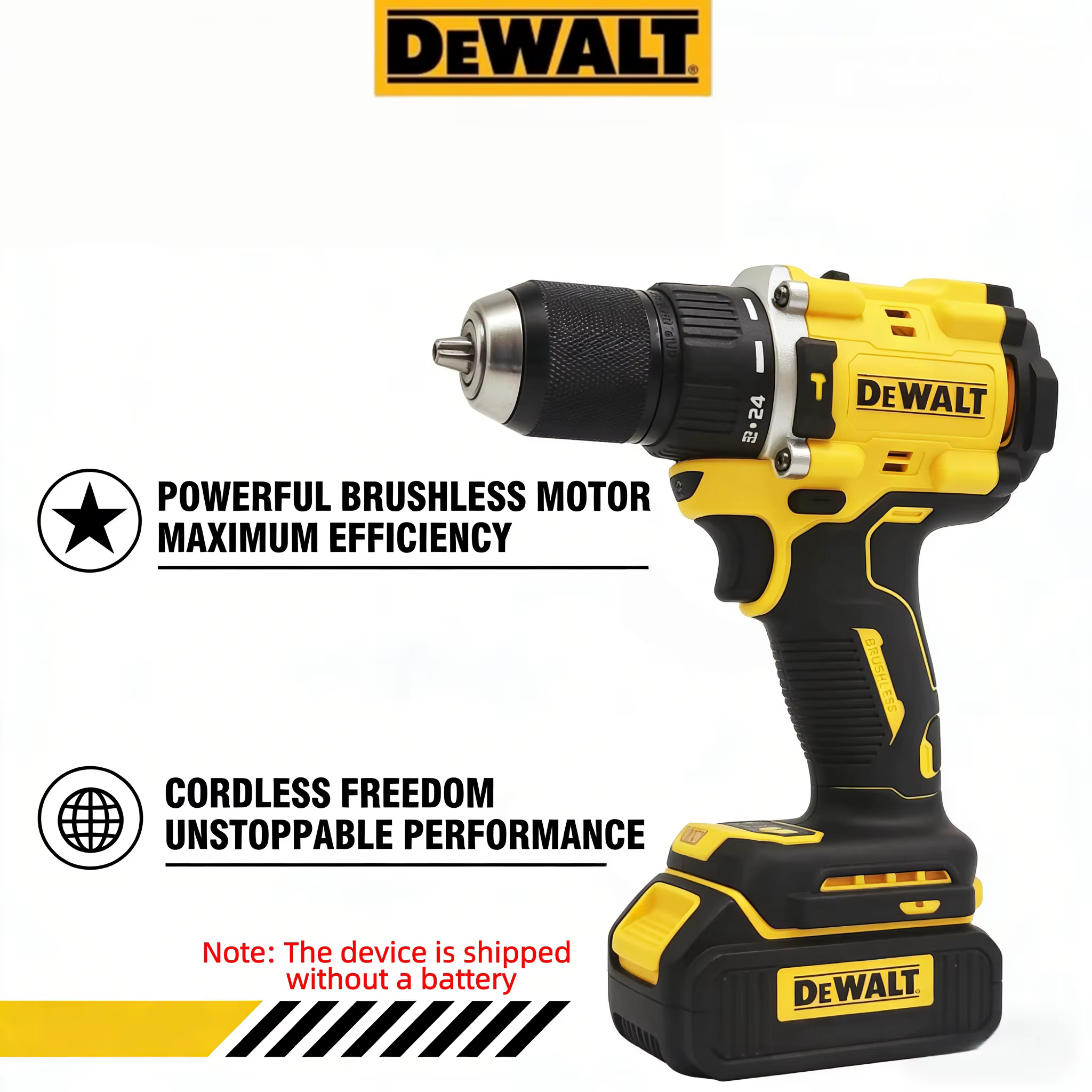 Perceuse sans fil DEWALT DCD805 Brushless 20V : Visseuse à percussion multifonction compacte (outil seul)
