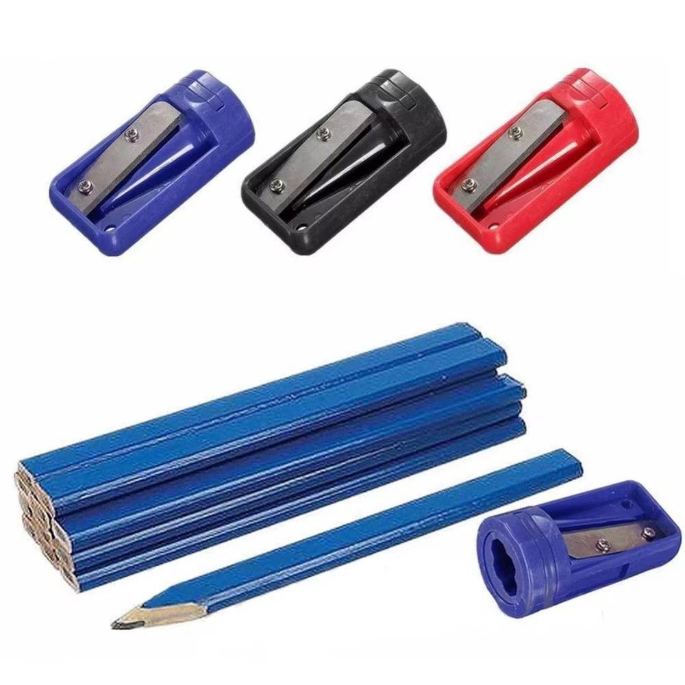 Mini outils à main manuel menuiserie coupe-crayon Portable utile charpentier taille-crayon pratique bleu affûtage étroit