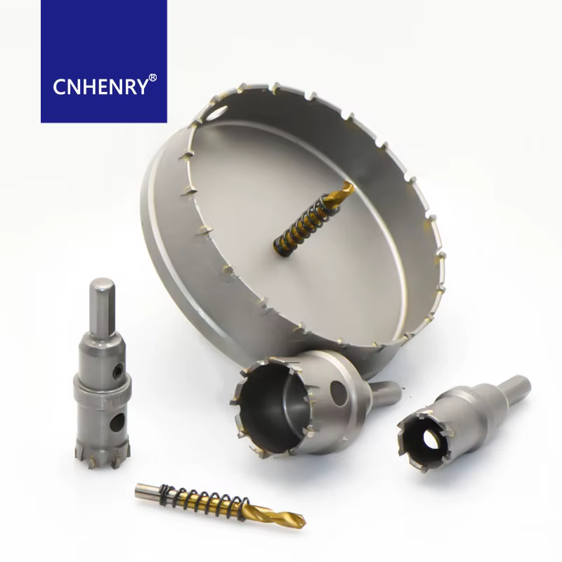 TCT-Kit de scie cloche en carbure, fraise à pointe en carbure avec foret pilote pour métal, acier inoxydable, fer, bois, plastique