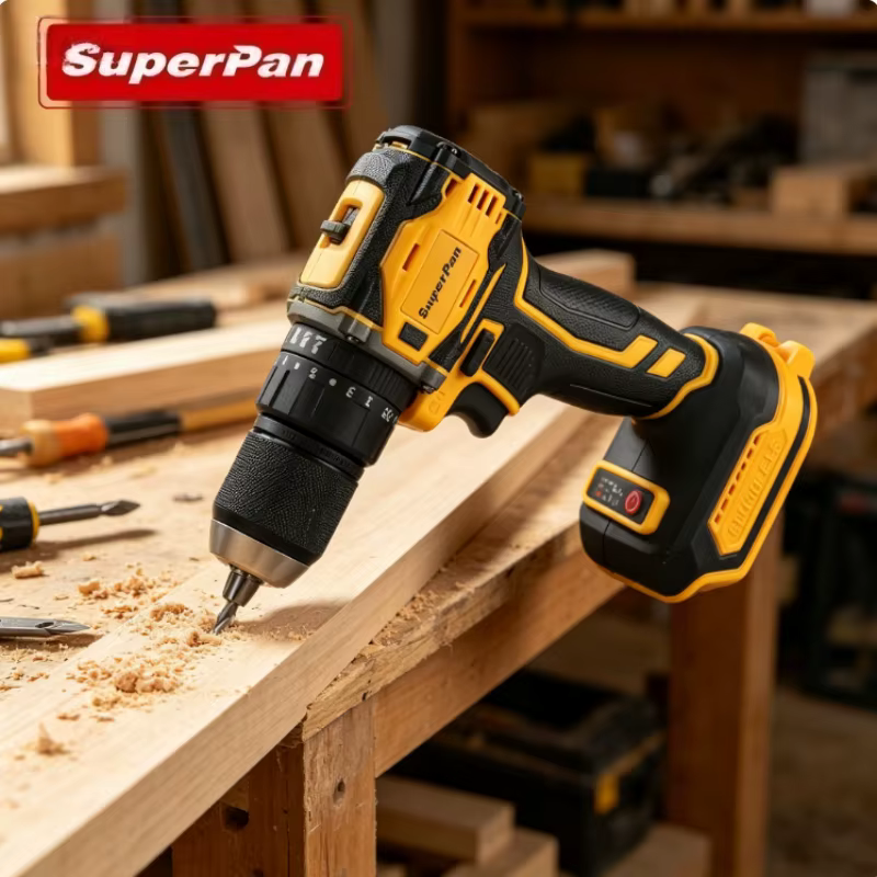 Perceuse-visseuse sans fil 60 Nm à couple élevé 1700 tr/min, outil électrique sans balais SuperPan pour le bois et le métal, outil seul