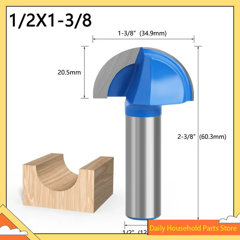 1/2 tige nez rond rainure noyau boîte routeur Bit Double