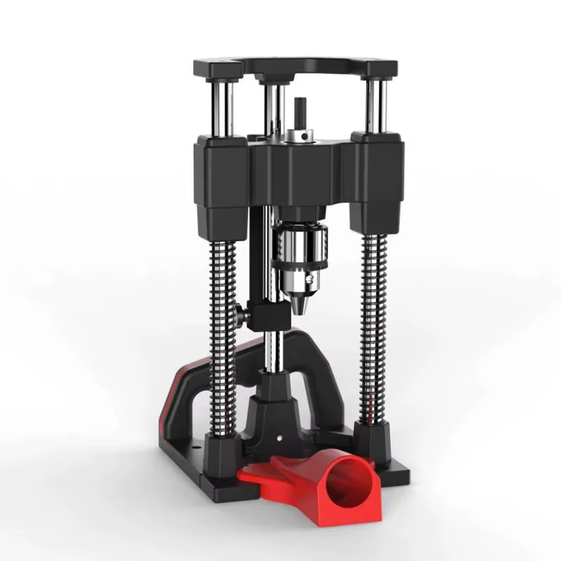 Support de perceuse en alliage d'aluminium pour le bois et le métal (capacité 1-10 mm) - Guide de perçage multi-angles avec échelle