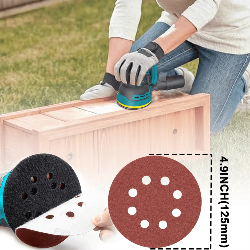 PATUOPRO 125mm ponceuse électrique orbitale aléatoire sans brosse meuleuse à bois outils électriques de polissage pour