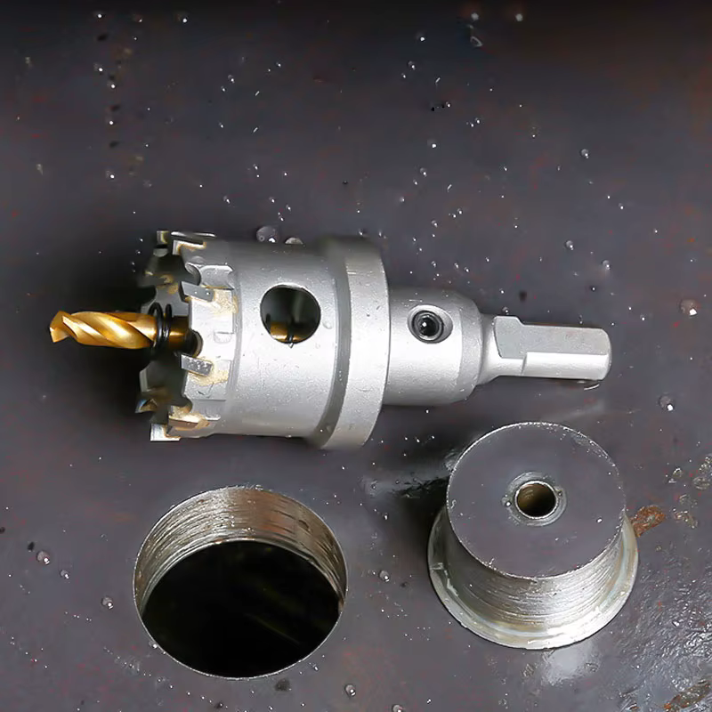 TCT-Kit de scie cloche en carbure, fraise à pointe en carbure avec foret pilote pour métal, acier inoxydable, fer, bois, plastique