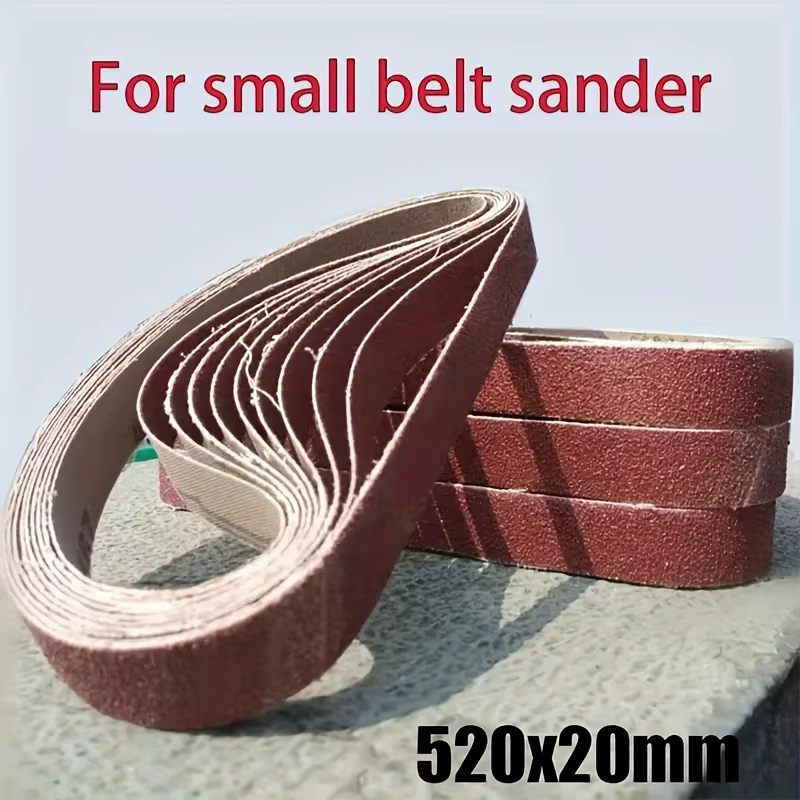 520x20mm 10 pièces 60/100/240/320/800 # Petite mini ponceuse à bande pour le meulage de l'acier inoxydable